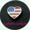 American Flag Heart Floating Charm